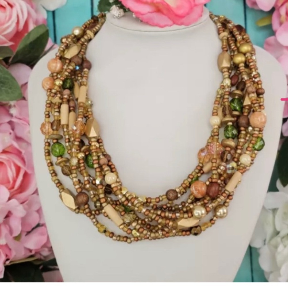 Joan Rivers Torsade Collection Multi-Strand Necklace. Earth tones. - Picture 6 of 8